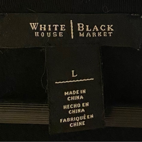 White House Black Market Elegant Black Cardigan with Pearl Accents - Picture 3 of 3